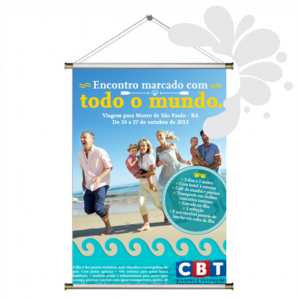 Banner Lona 440g  4x0 Fosco Madeira e cordinha 